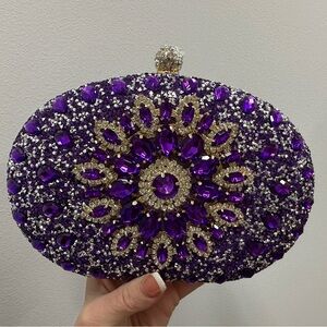 RAMLA Designer Purse Clutch Rhinestone Handmade & imported from Morocco.